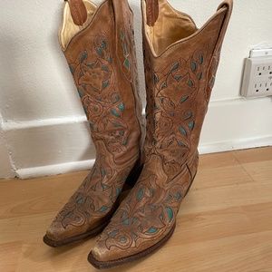 Corral's 1952 Tan and Teal Western Boot